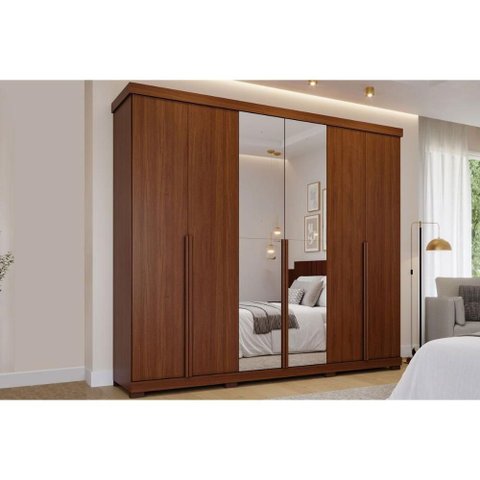 Guarda Roupa Casal 6PTAS c/Esp Pés Guarapari Jequitiba Panan