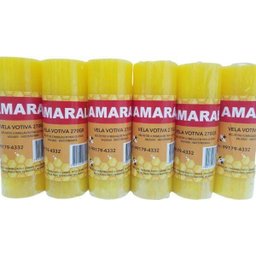 Kit 12 Vela Votiva 7 Dias Amarela (260g) Velas Amaral - 1