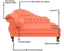Ver imagem 3 de Recamier Divã Larissa 150cm Direito Suede:coral/liso