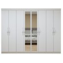 Ver imagem 3 de Guarda-Roupa Casal 8 Portas 6 Gavetas com Espelho MDF 236cm Serenata Branco