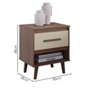 Ver imagem 3 de Mesa de Cabeceira 1 Gaveta 50 Cm Mila Savana Off White Mobbs