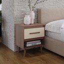 Ver imagem 5 de Mesa de Cabeceira 1 Gaveta 50 Cm Mila Savana Off White Mobbs