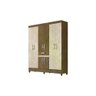 Guarda Roupa Casal 6 Portas 1 Gaveta Avelã Castanho - 3