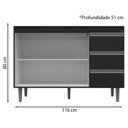 Ver imagem 4 de Balcão para Pia 120cm 2 Portas Andreia Preto Reajl Móveis