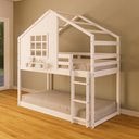 Ver imagem 1 de Beliche Montessoriano Casinha com Janela Madeira Maciça Branco Housin