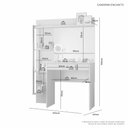 Ver imagem 2 de Penteadeira Camarim com Espelho 1 Gaveta 4 Prateleiras Encanto 100cm Off White - Jcm Móveis