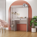 Ver imagem 1 de Penteadeira Camarim com Espelho 1 Gaveta 4 Prateleiras 100cm Off White Encanto - JCM