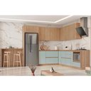 Ver imagem 1 de Cozinha Modulada Completa Rainha 21 Peças 6aéreos+6balcões+1ilha+8peças C6p75 Nature Verde