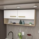 Ver imagem 1 de Armário Aéreo Cozinha Modulado 2 Portas Compactas Bege/Dubai/Branco