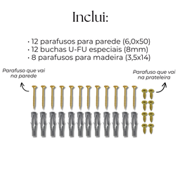4 Suportes Prateleira Invisível Inverso Mão Francesa 30cm Aço Alta Resistência Design Moderno - 3