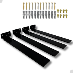 4 Suportes Prateleira Invisível Inverso Mão Francesa 30cm Aço Alta Resistência Design Moderno - 4