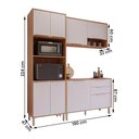Ver imagem 4 de Armário de Cozinha Aurea com Torre Quente 190 Cm 8 Portas Cinamomo/off White