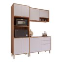 Ver imagem 1 de Armário de Cozinha Aurea com Torre Quente 190 Cm 8 Portas Cinamomo/off White