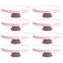 Ver imagem 1 de Conjunto 8 Bases Porta Bolos Tortas Doces 28cm com Pé Bubble Crippa Rosa Himalaia