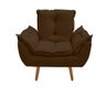 Kit 02 Poltrona Opala Decorativa Suede Marrom - 4
