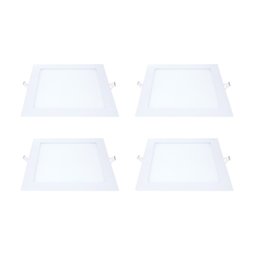 Kit 4 Painel Led Embutir Quadrado Luz Quente 3000k 18w 22cm - 1