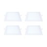 Kit 4 Painel Led Embutir Quadrado Luz Quente 3000k 18w 22cm - 1