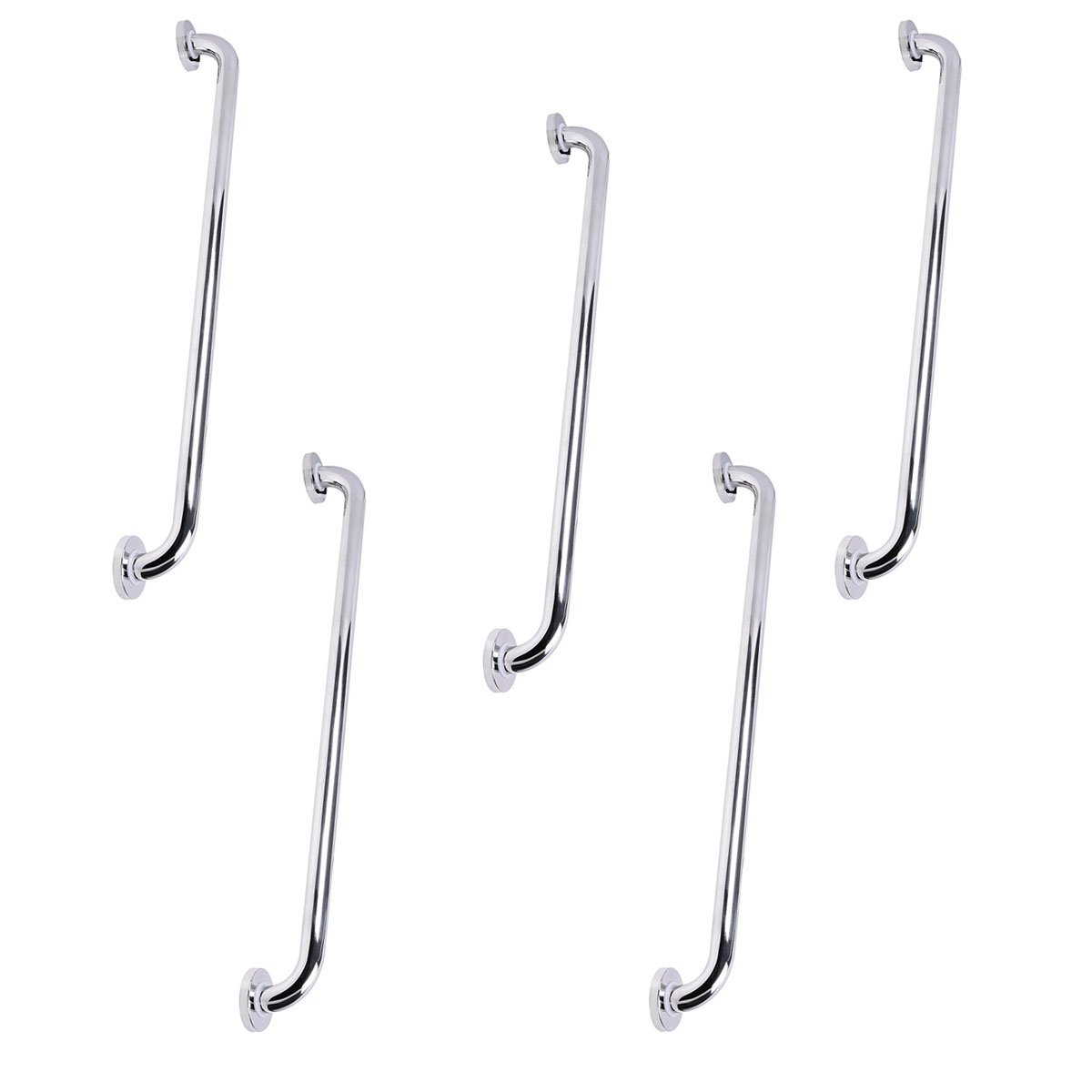 Alça de Apoio 80cm Barra Inox Kit 5 Unidades Idoso Cadeirante Deficiente Segurança Acessibilidade Ba - 1