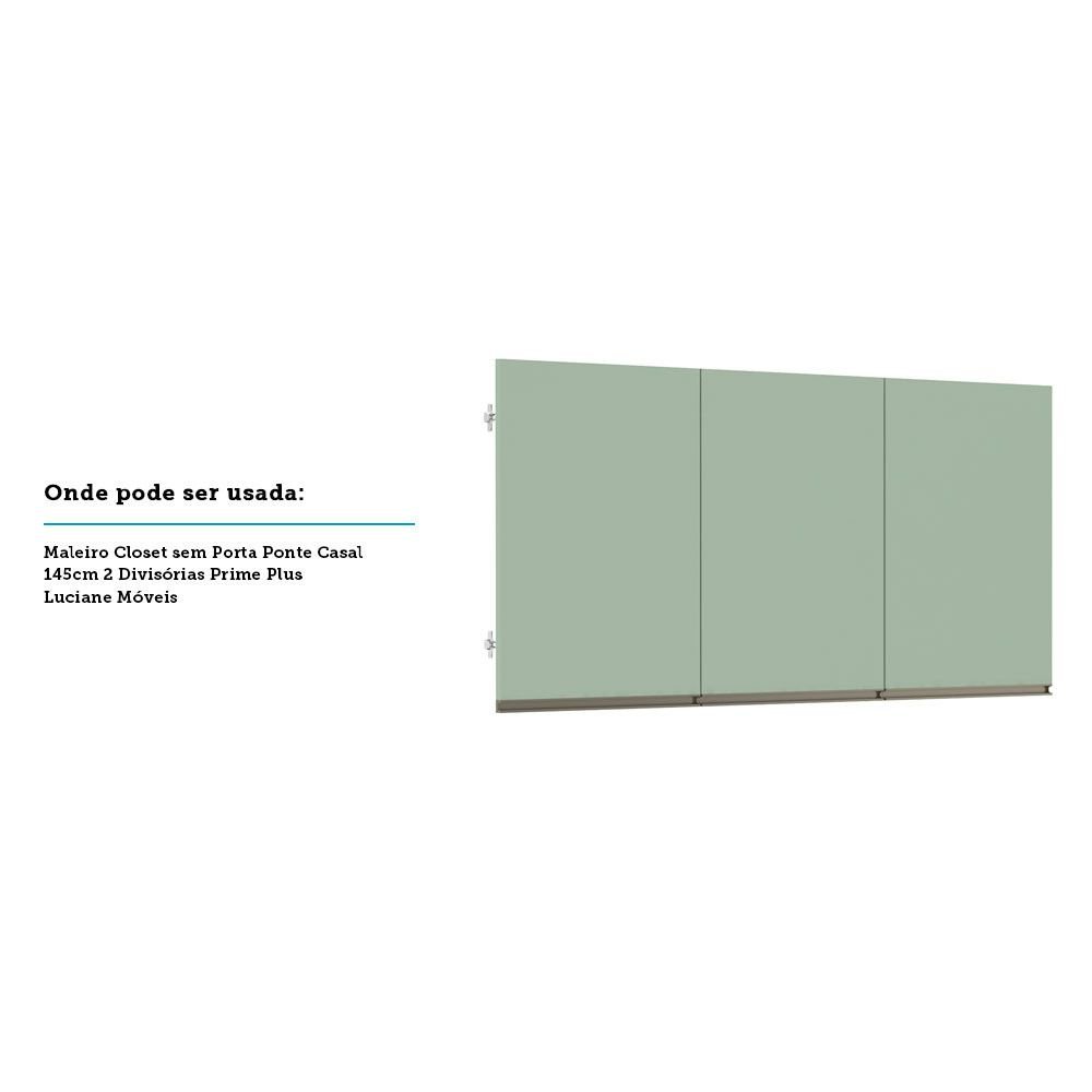 Kit com 3 Portas para Maleiro Ponte Casal 145cm com Puxador Perfil Inox Prime Luciane Móveis - 2