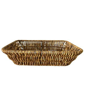 Cesta Retangular Marrom Sintético 24x17x8cm AmiGold