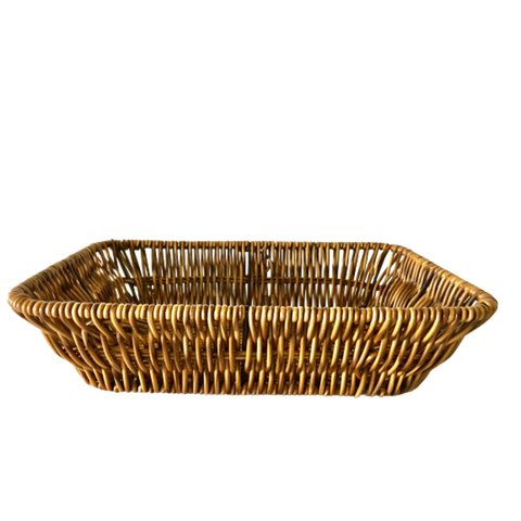 Cesta Retangular Marrom Sintético 24x17x8cm Amigold