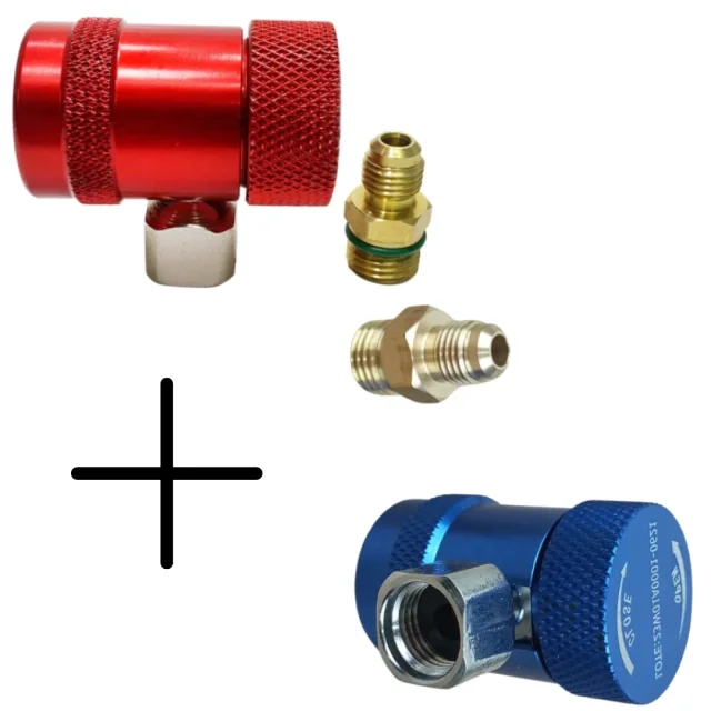 Kit Mangueiras 1,50 M + 2 Engates Rápidos de Alta e Baixa para Ar Condicionado Automotivo - 2