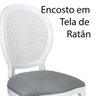 Cadeira de Jantar Medalhão com Tela Branco e Linho Cinza - 3