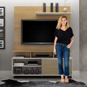 Ver imagem 5 de Estante Home para TV até 60 Polegadas 1 Porta Deslizante Star Valdemóveis Cinamomo/Off White
