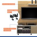Ver imagem 1 de Estante Home para TV até 60 Polegadas 1 Porta Deslizante Star Valdemóveis Cinamomo/Off White