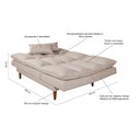Ver imagem 6 de Sofá Cama Vancouver Suede 3 Lugares Areia 376 Império Estofados