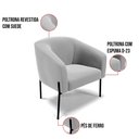 Ver imagem 3 de Cadeira Sala de Jantar Pé de Ferro Preto Kit 2 Stella Suede D03 - D’Rossi