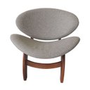 Ver imagem 3 de Poltrona Pérola em Madeira Maciça Estofada Linho Cinza Claro L62 Rmi