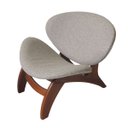 Ver imagem 1 de Poltrona Pérola em Madeira Maciça Estofada Linho Cinza Claro L62 Rmi