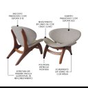 Ver imagem 5 de Poltrona Pérola em Madeira Maciça Estofada Linho Cinza Claro L62 Rmi