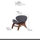 Ver imagem 2 de Kit 2 Poltronas Decorativa Estofada para Sala 76cm Pérola Madeira Maciça Imbuia Linho Cinza L67 -rmi