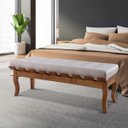 Ver imagem 1 de Recamier Isabela 120cm Madeira Maciça Imbuia Linho Bege M58 Rmi