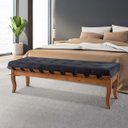 Ver imagem 1 de Recamier Isabela 120cm Madeira Maciça Imbuia Suede Preto L14 Rmi