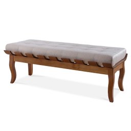 Recamier Isabela 160cm Madeira Maciça Imbuia Linho Bege M58 Rmi - 2
