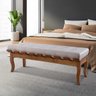 Recamier Isabela 160cm Madeira Maciça Imbuia Linho Bege M58 Rmi - 1