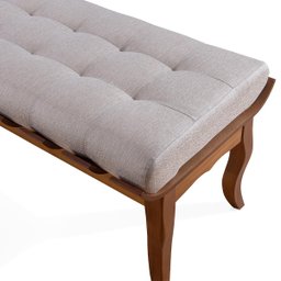 Recamier Isabela 160cm Madeira Maciça Imbuia Linho Bege M58 Rmi - 3