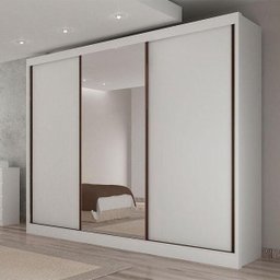Guarda-Roupa Casal com Espelho 3 Portas Diamond- - Branco - 4