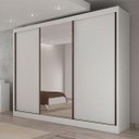 Ver imagem 4 de Guarda-Roupa Casal com Espelho 3 Portas Diamond- - Branco