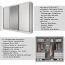 Ver imagem 7 de Guarda-Roupa Casal com Espelho 3 Portas Diamond- - Branco