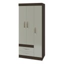 Ver imagem 1 de Guarda-Roupa Solteiro 3 Portas 2 Gavetas Recife-Poliman - Amendoa / Off-White