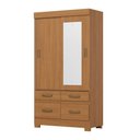 Ver imagem 4 de Guarda Roupa Casal BE25 2 Portas Correr 4 Gavetas MDP com Espelho Cinamomo-Off White Briz Móveis