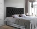 Ver imagem 1 de Cabeceira Cama Casal Queen Box Estofada 1,60 Capitonê Suspensa - Preto Suede