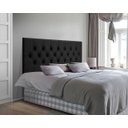 Ver imagem 1 de Cabeceira Cama Casal Queen Box Estofada 1,60 Capitonê Suspensa - Preto Suede