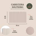Ver imagem 2 de Cabeceira Solteiro Modulada Arredondada Cama Box Corino Marfim
