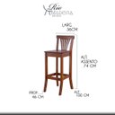 Ver imagem 3 de Kit 4 Banquetas Alta Com Encosto Valentina 36 x 100 Cm Bancada Madeira Maciça Verniz Imbuia - RMI