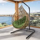 Ver imagem 1 de Cadeira Balanço Ninho Suspenso Gota Tramado com Suporte e Almofada Impermeável Acesse Móveis